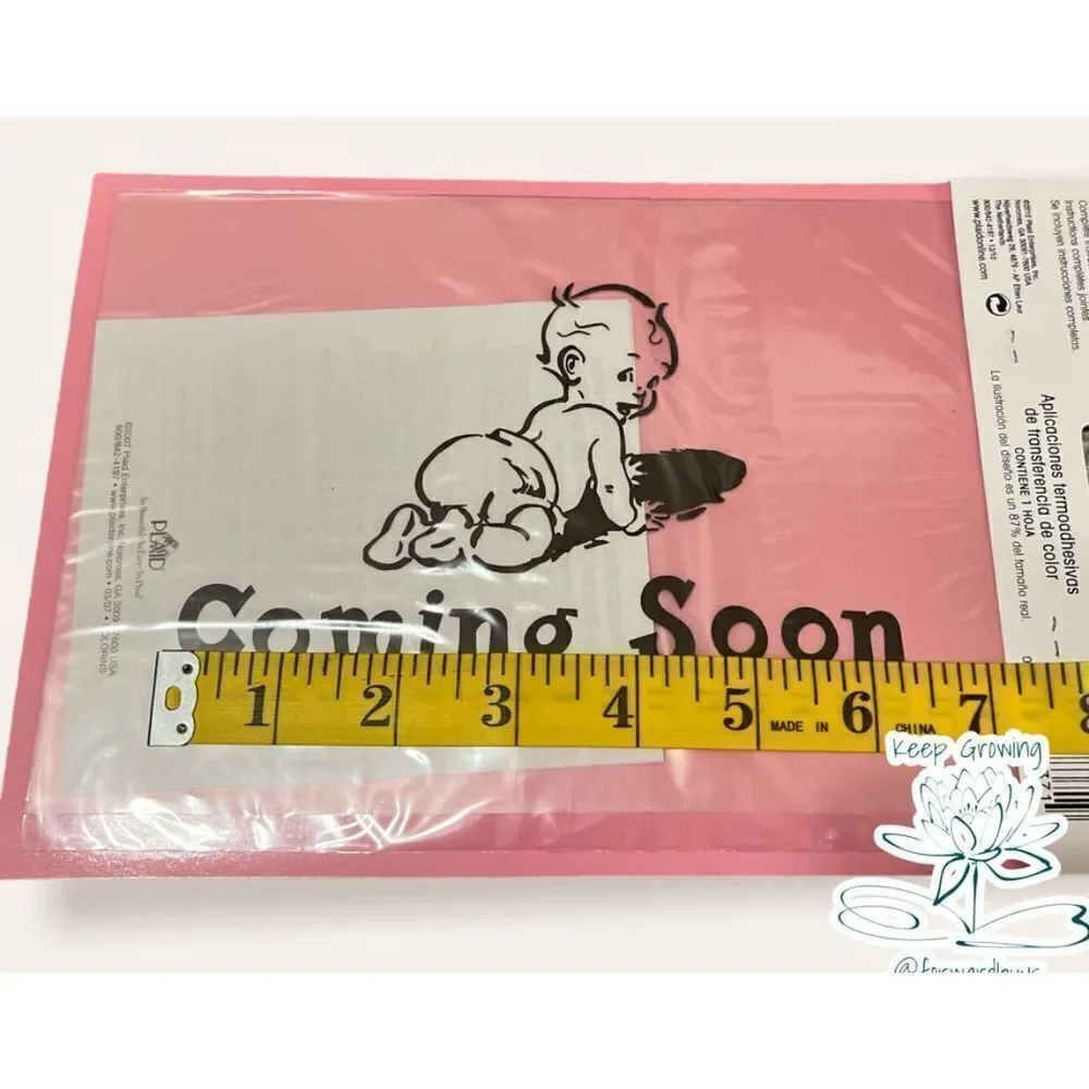“Coming Soon” Baby Maternity Iron On Transfer